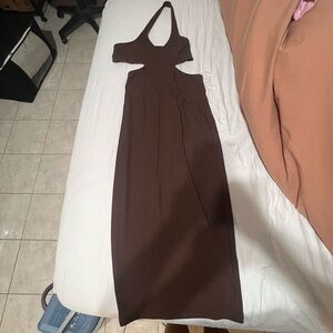 H&M chocolate brown halter dress